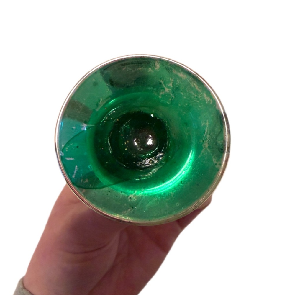 Vintage Handblown Mercury Glass Mica Bell Ornament Made in West Germany - Picture 5 of 10